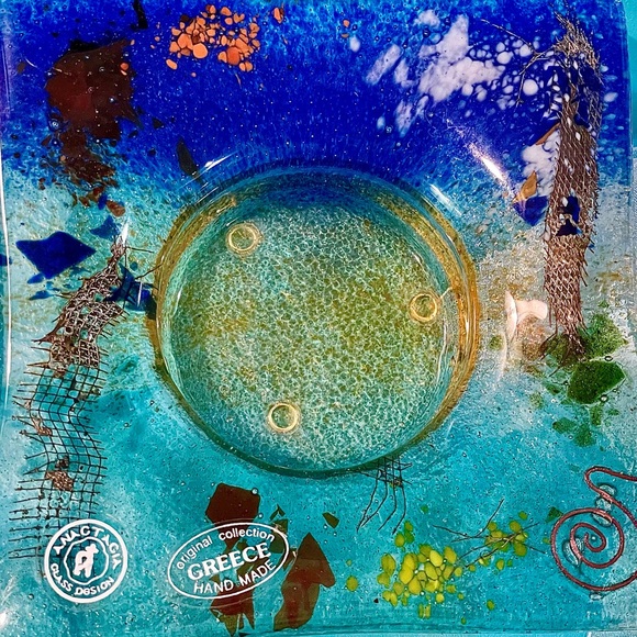 Mykonos Greece Glass Art & Keychain. Both purchased on Mykonos. 5-Star Seller! - Picture 3 of 8